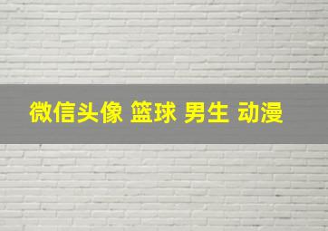 微信头像 篮球 男生 动漫